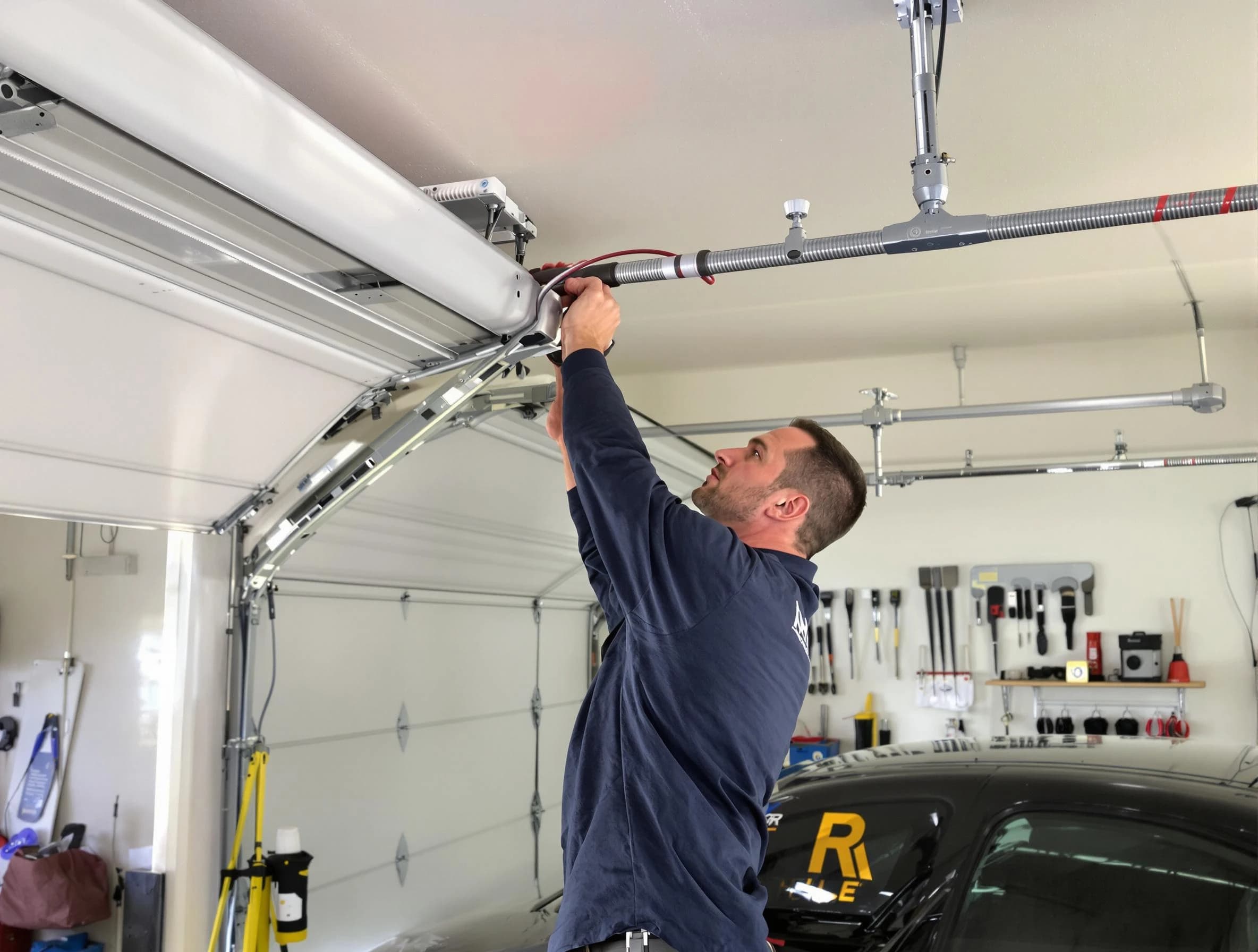 West Bountiful Garage Door Repair technician performing garage door cable repair in West Bountiful