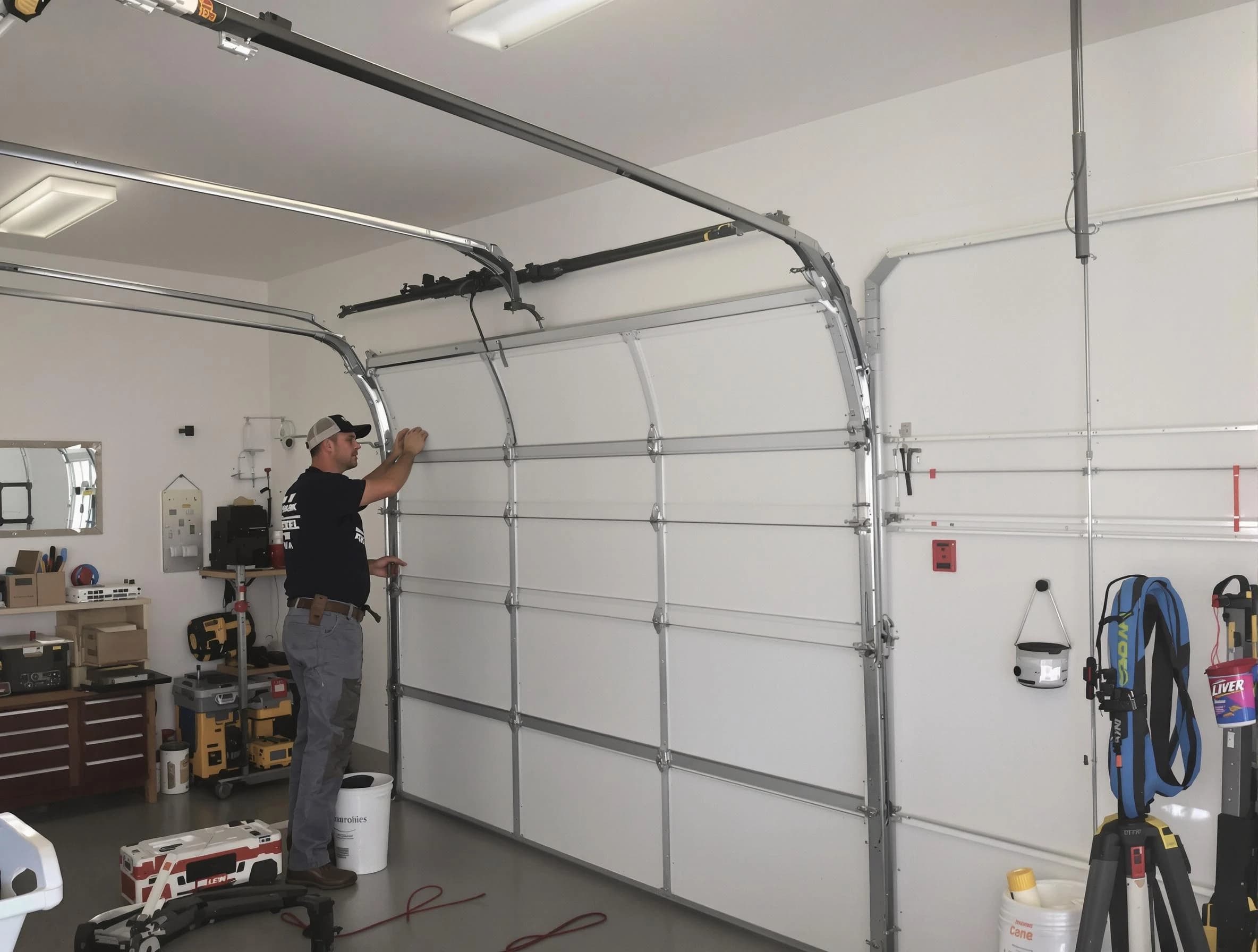 West Bountiful Garage Door Repair team installing new garage door in West Bountiful
