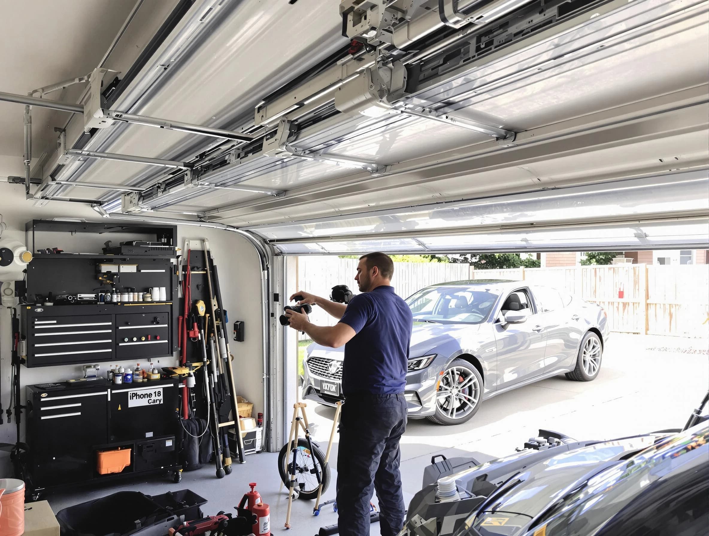 West Bountiful Garage Door Repair technician fixing noisy garage door in West Bountiful