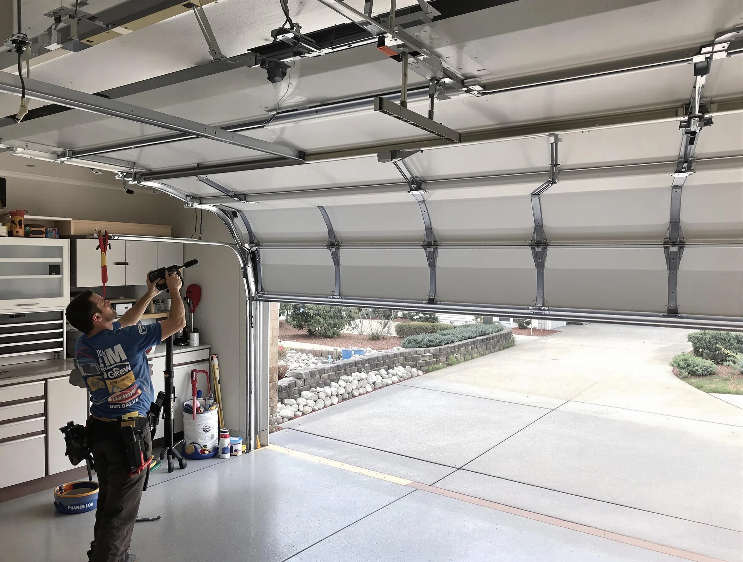 Garage door track repair service by West Bountiful Garage Door Repair in West Bountiful