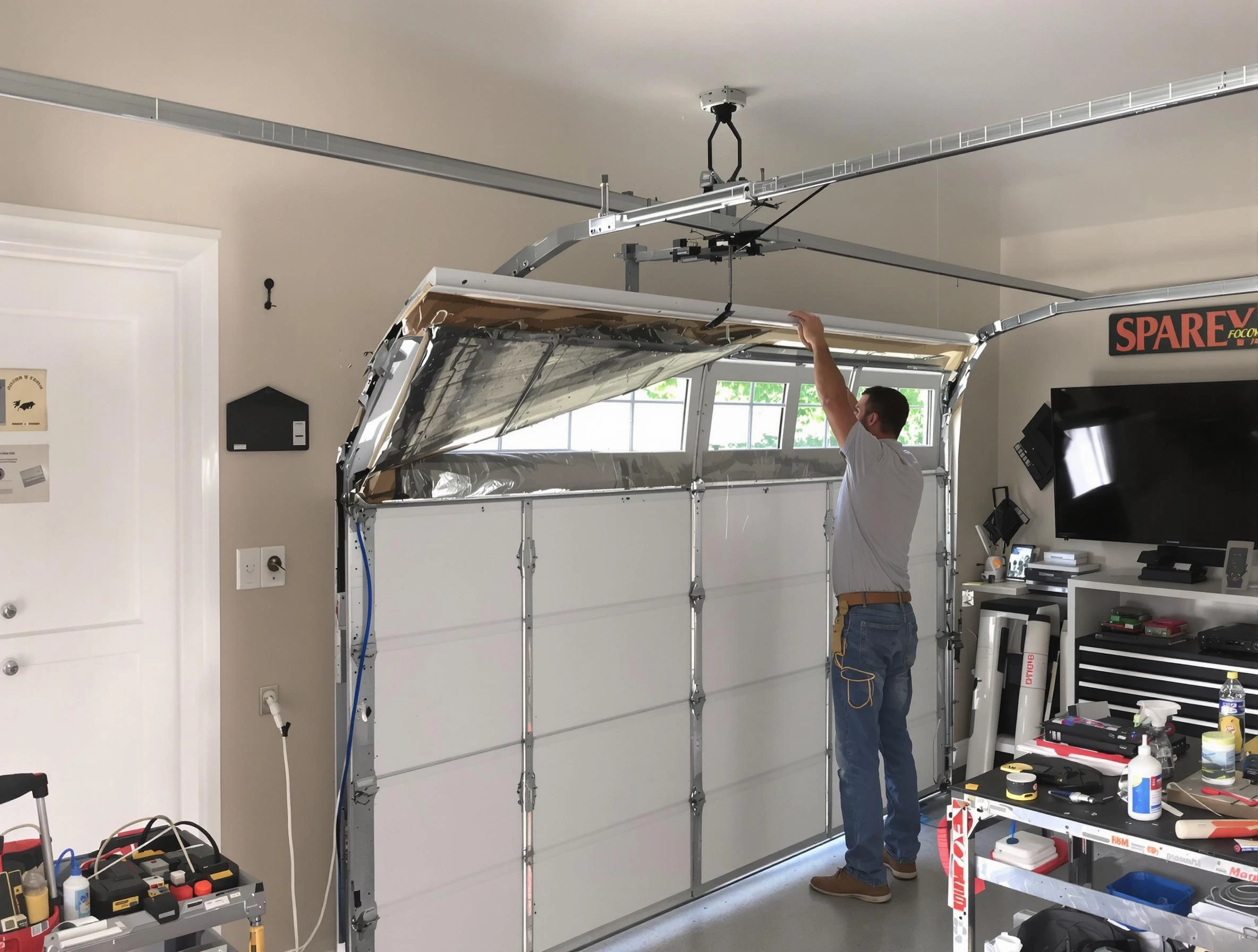 Garage door section replacement by West Bountiful Garage Door Repair in West Bountiful
