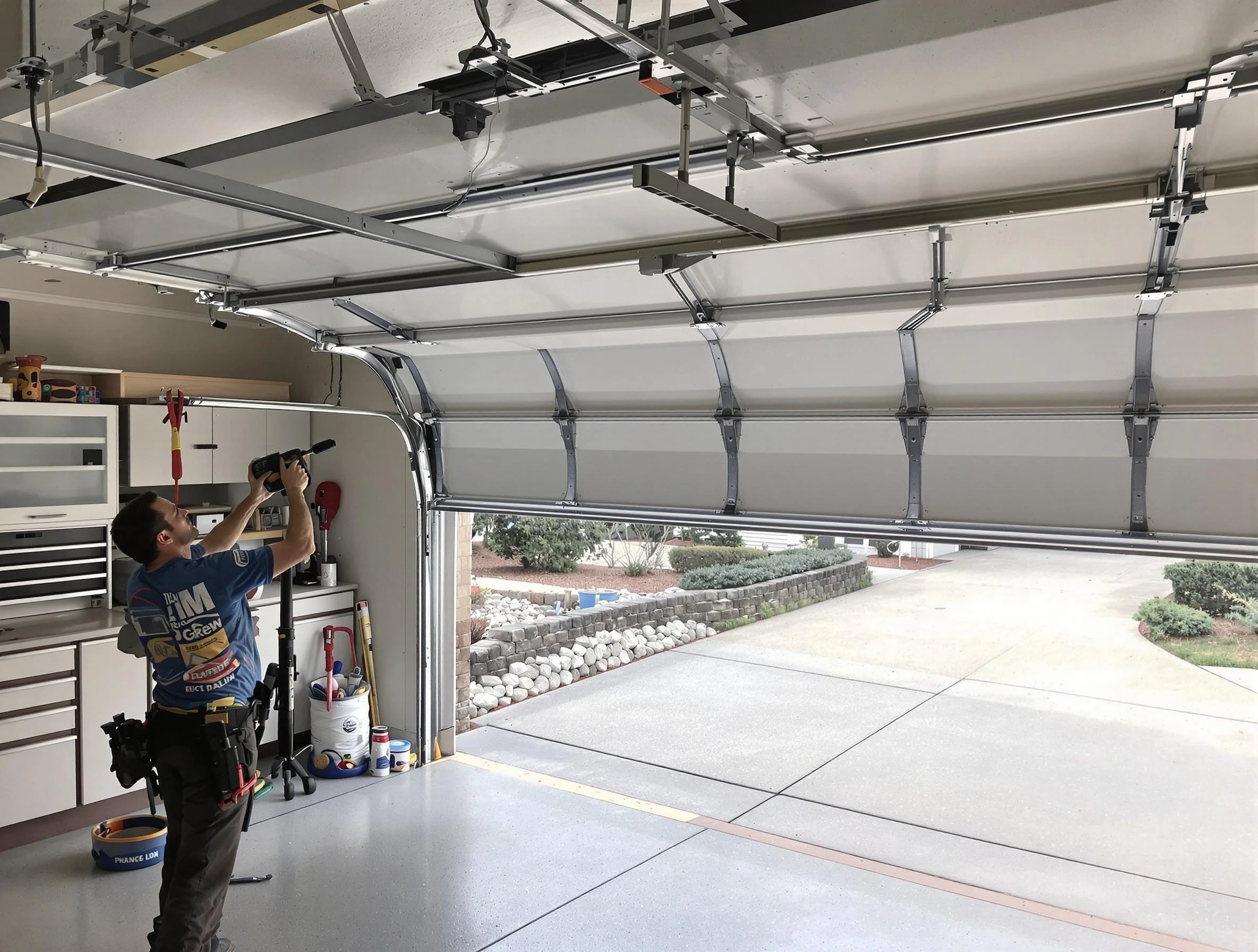 Garage door track repair service by West Bountiful Garage Door Repair in West Bountiful